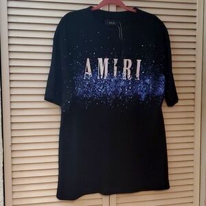 AMIRI Men's Black Nikeamiri.com Black with White Logo and blue design